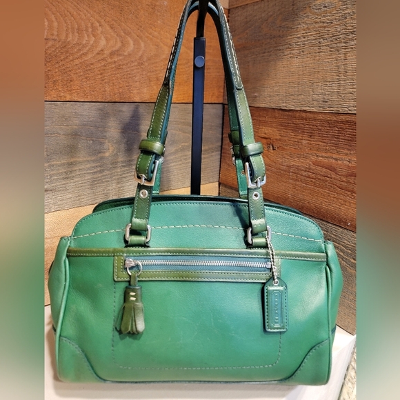 Coach Vintage 2004 Hampton Satchel In Kelly Green Leather - Picture 4 of 16